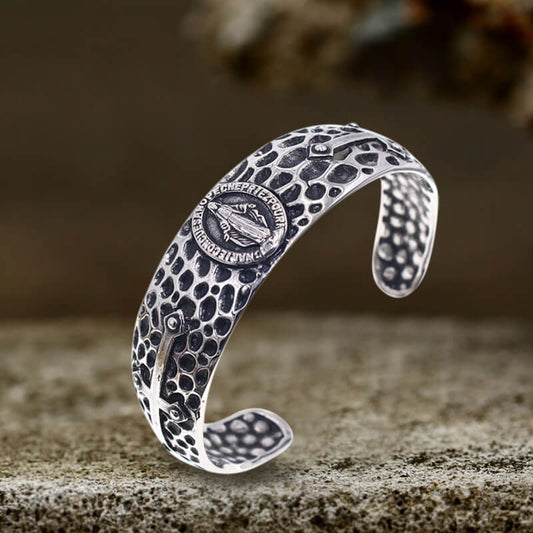 Virgin Mary Angel Cross Stainless Steel Cuff Bracelet