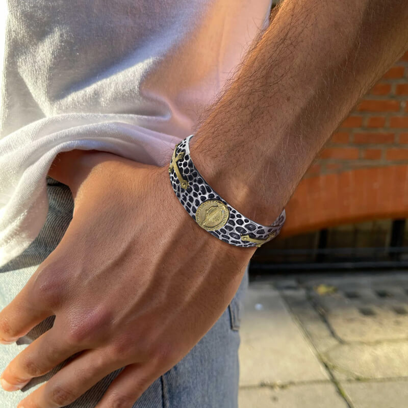 Virgin Mary Angel Cross Stainless Steel Cuff Bracelet