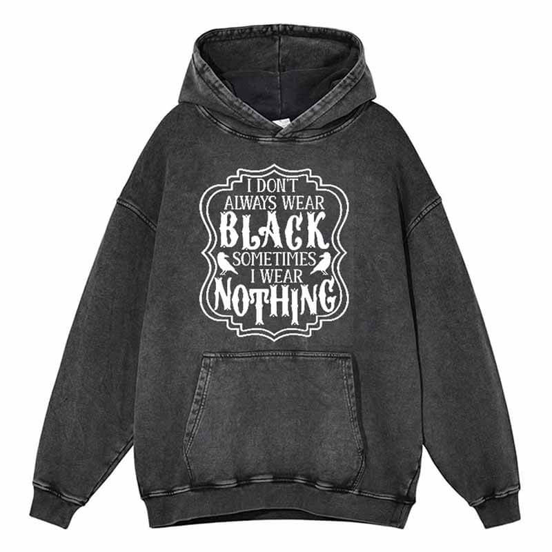 Washed Distressed English Letter Hoodie Sweatshirt T-shirt