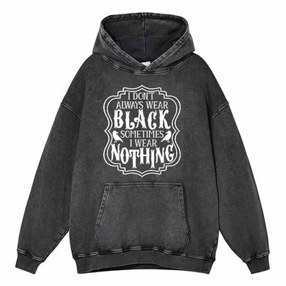 Washed Distressed English Letter Hoodie Sweatshirt T-shirt