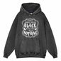 Washed Distressed English Letter Hoodie Sweatshirt T-shirt