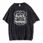 Washed Distressed English Letter Hoodie Sweatshirt T-shirt