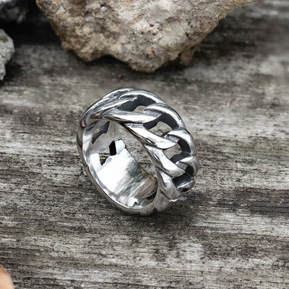 Weave Pattern Stainless Steel Ring