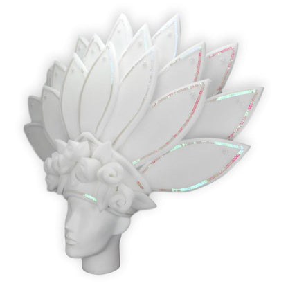 White Flowers & Feathers Crown