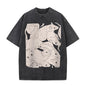 White Rats Print Washed Dark Aesthetic T-shirt