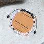 White Turquoise Morse Code Braided Bracelet