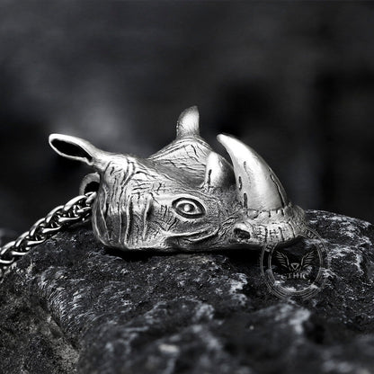 Wild Rhinoceros Pure Tin Necklace