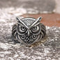Wisdom Owl Stainless Steel Viking Ring