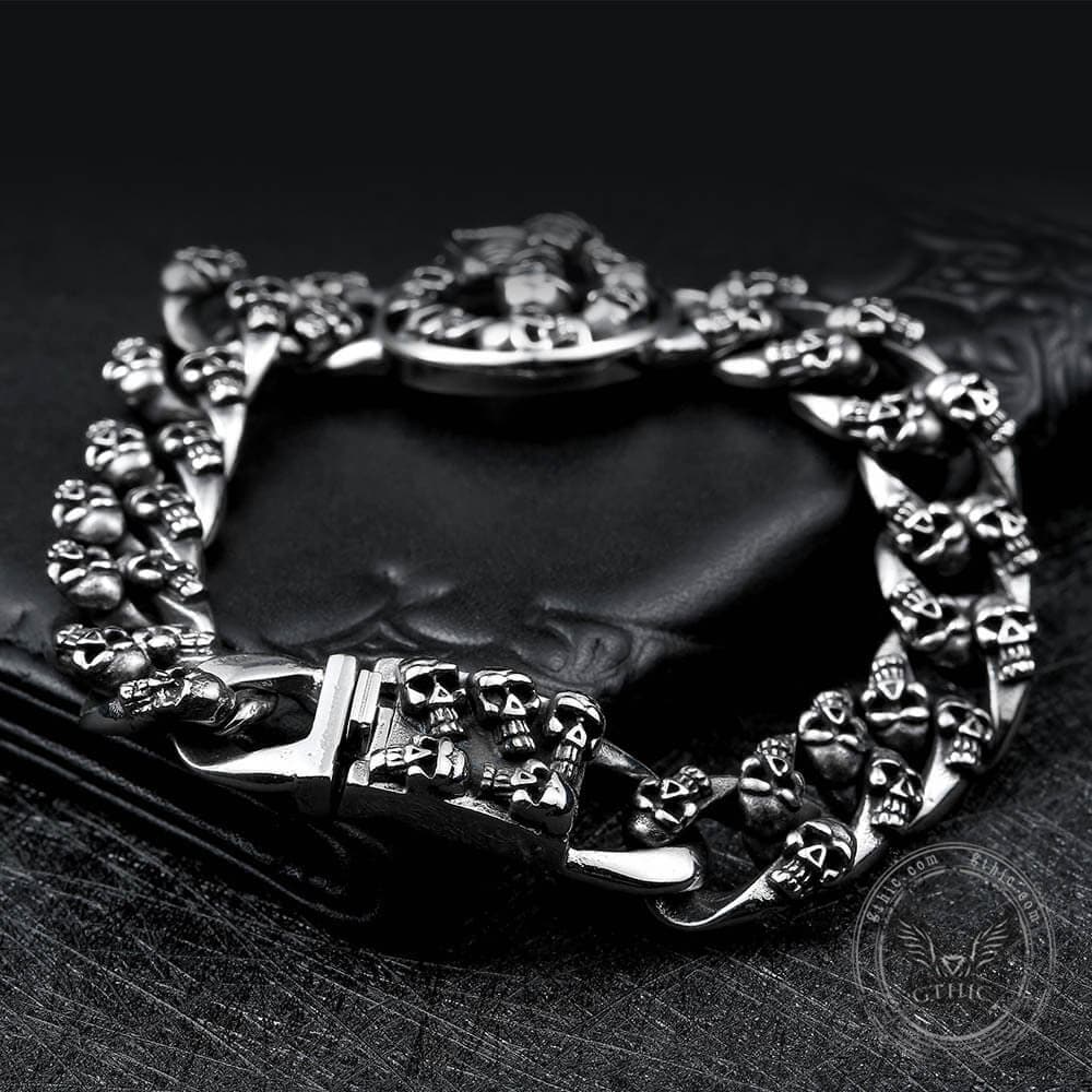 Wisdom Stainless Steel Skull Bracelet