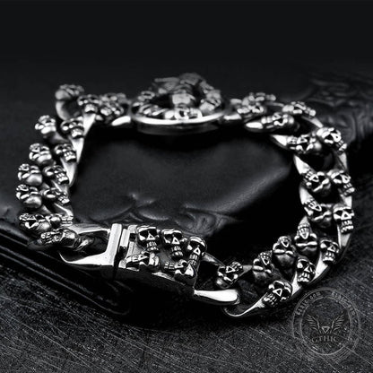Wisdom Stainless Steel Skull Bracelet
