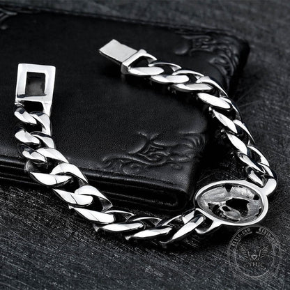 Wisdom Stainless Steel Skull Bracelet