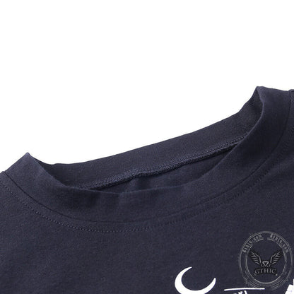 Witch Printed Crew Neck Polyester Gothic T-Shirt