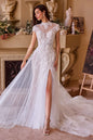 Lace & Tulle Short Sleeve Wedding Gown