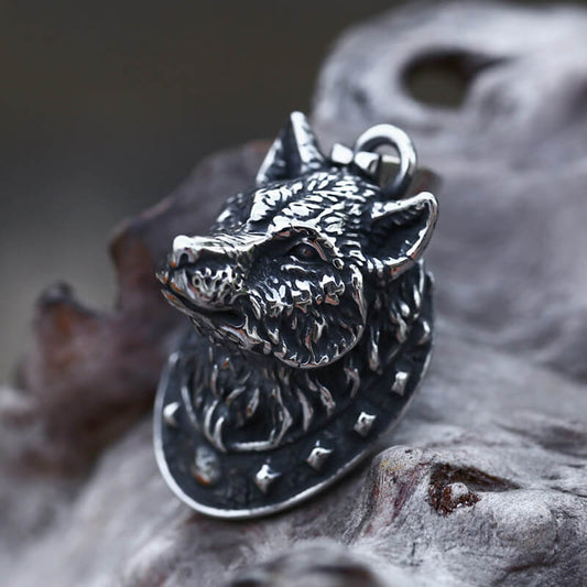 Wolf Head Stainless Steel Animal Pendant