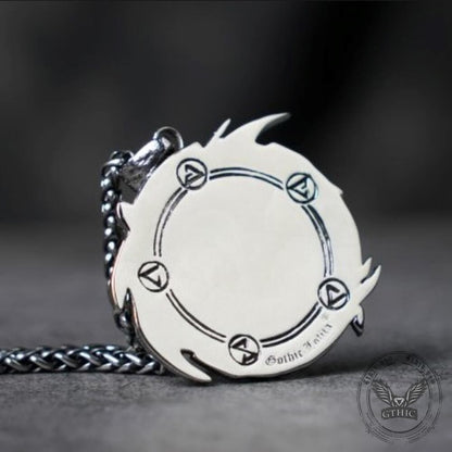The Medallions Stainless Steel Wolf Pendant