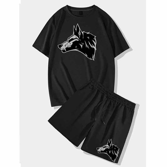 Wolf Skull Short Sleeve T-shirt and Shorts Set