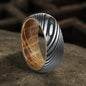Wood Grain Damascus Steel Ring