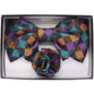 Vittorio Farina Men's Design XL Bow Tie, Pocket Square and Flower Lapel Pin in Gift Box