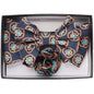 Vittorio Farina Men's Design XL Bow Tie, Pocket Square and Flower Lapel Pin in Gift Box