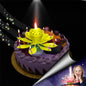 Yellow "Happy Birthday" Singing Musical Flower Candle - Rotating Party Light Magical Lotus Music Cake Candles
