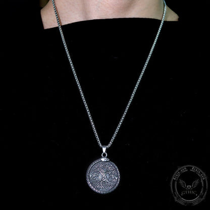 Yggdrasil Ouroboros Stainless Steel Pendant