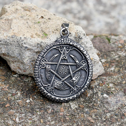 Yggdrasil Ouroboros Stainless Steel Pendant