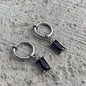 Zircon Cross Stainless Steel Drop Earrings