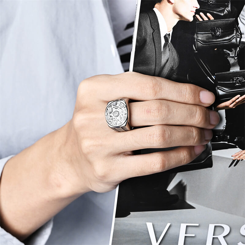Zodiac Signs Star of David Stainless Steel Ring