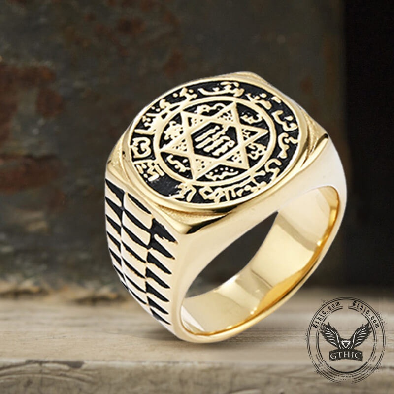 Zodiac Signs Star of David Stainless Steel Ring