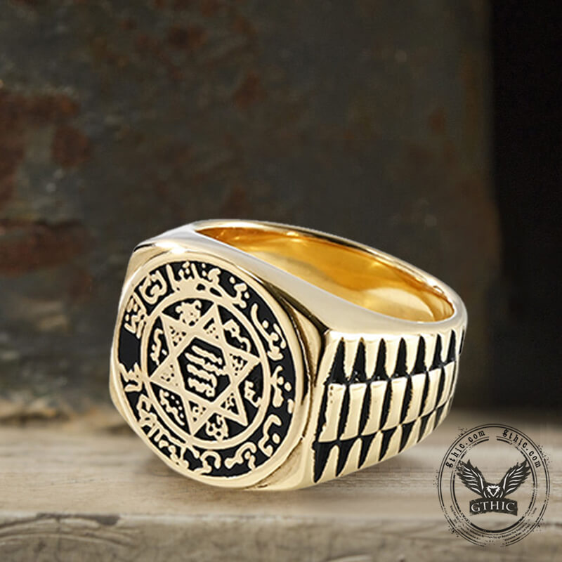 Zodiac Signs Star of David Stainless Steel Ring