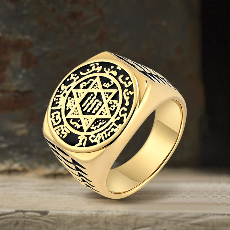Zodiac Signs Star of David Stainless Steel Ring