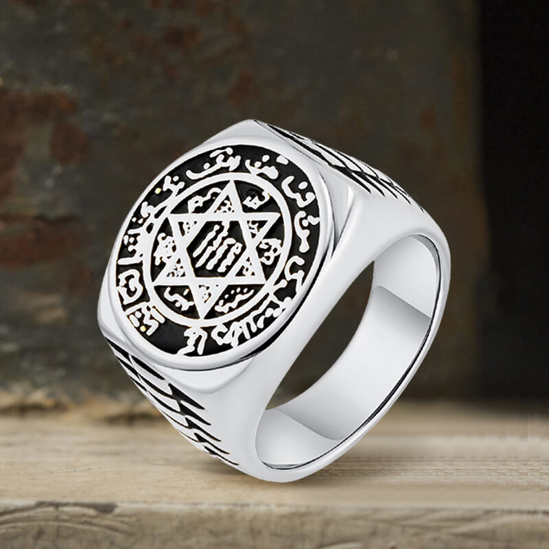 Zodiac Signs Star of David Stainless Steel Ring