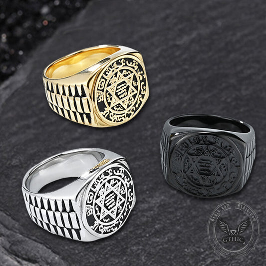 Zodiac Signs Star of David Stainless Steel Ring