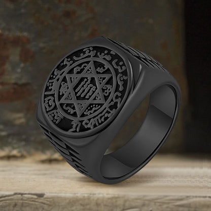 Zodiac Signs Star of David Stainless Steel Ring